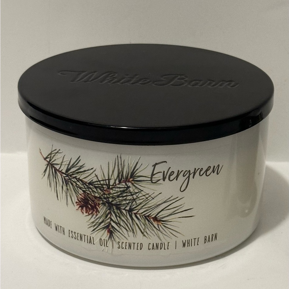 Bath & Body Works White Barn EVERGREEN 3 Wick Candle